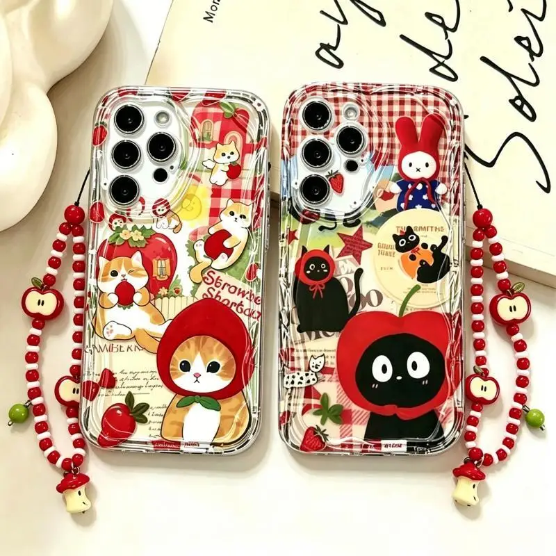 Realme C67 - Coque Souple Dessin Animé Chat Pomme
